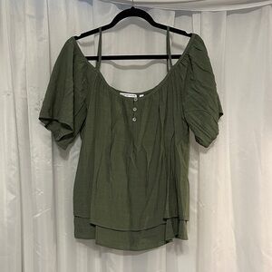 Notations Dark Green Blouse